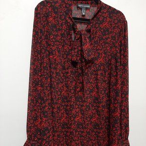 Love and Legend Lip Pattern Sheer Top Size US 26